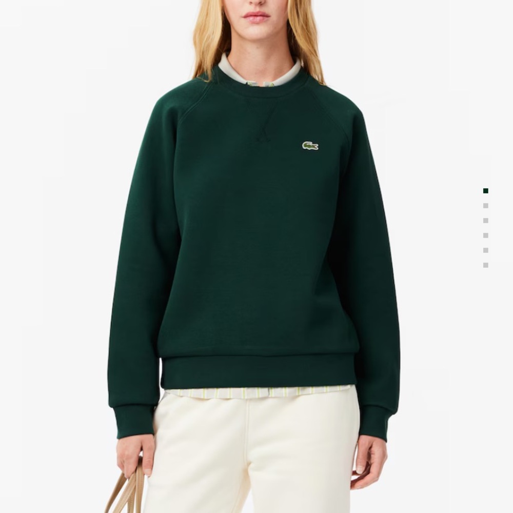 EUC LACOSTE Women's Crew Neck Piqué Sweatshirt